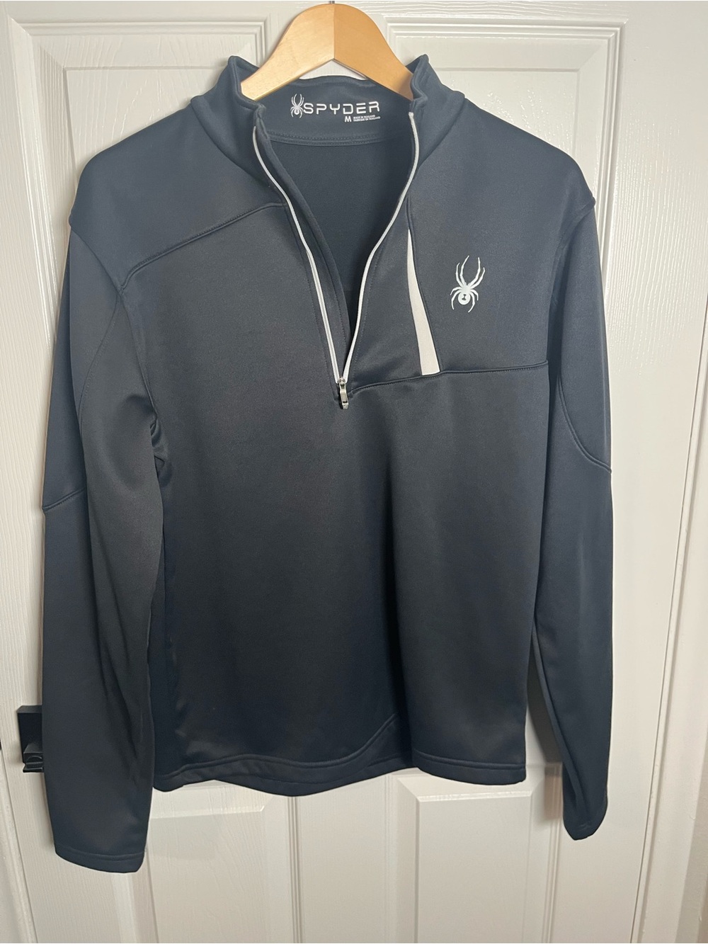 Spyder Men's Black Half-Zip Performance Jacket with White Trim. Never worn.